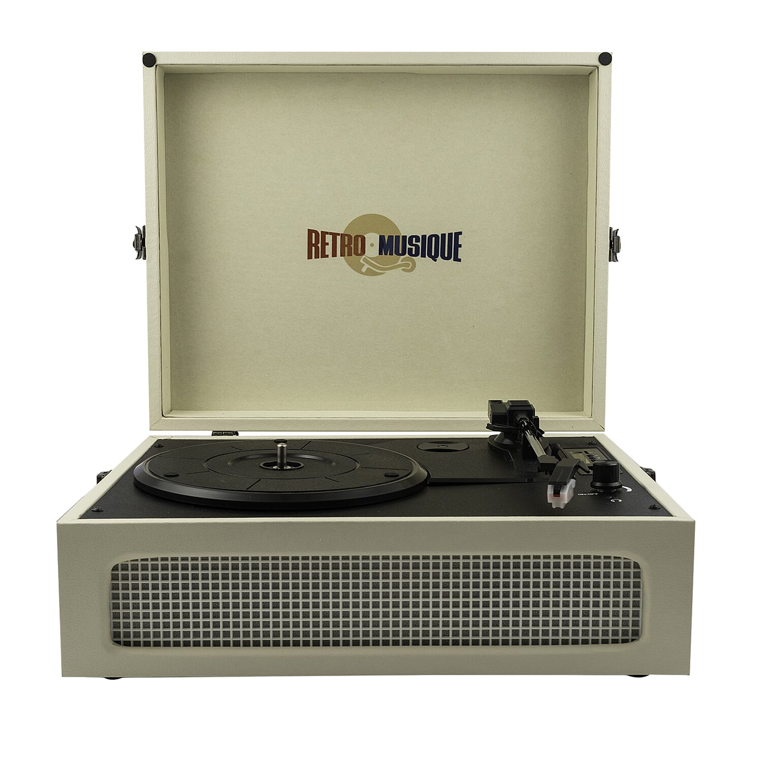 High Fidelity Belt Drive Bluetooth Turntable with Built-in Speakers, Vinyl Record Player with Magnetic Cartridge, Wireless Playback and Aux-in Functionality, Auto Off with FREE Elvis Vinyl- Cream