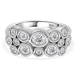 Moissanite Bubble Ring in Sterling Silver