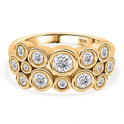 Moissanite Bubble Ring in Sterling Silver