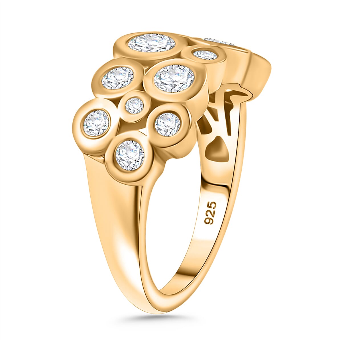 Moissanite Bubble Ring in Sterling Silver