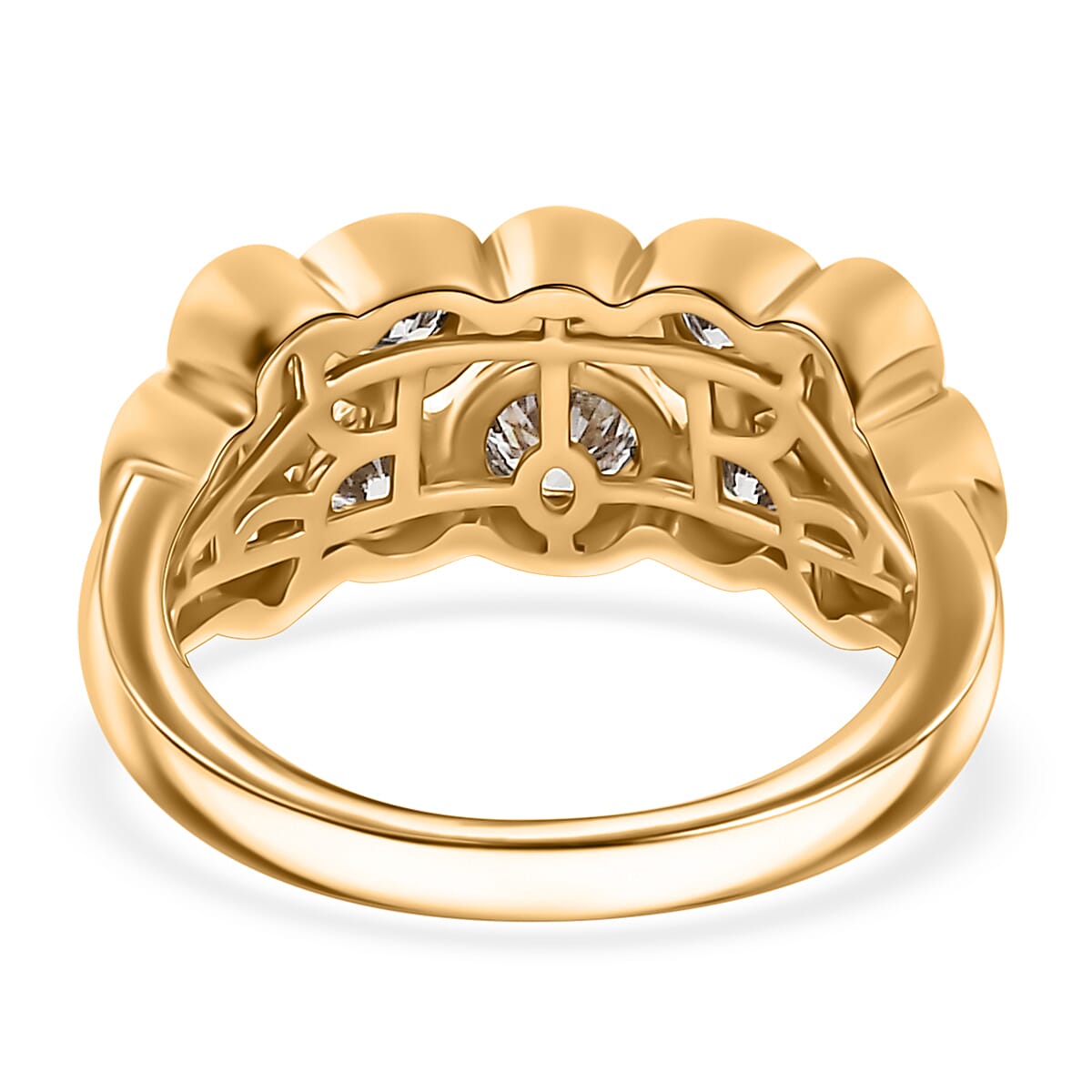 Moissanite Bubble Ring in Sterling Silver