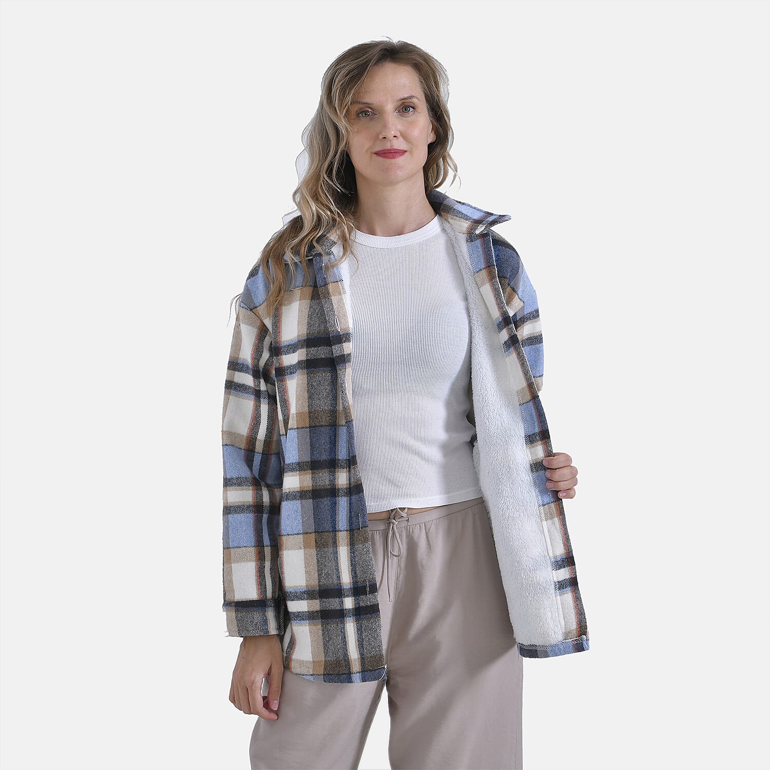 La Marey Check Fleece Shacket