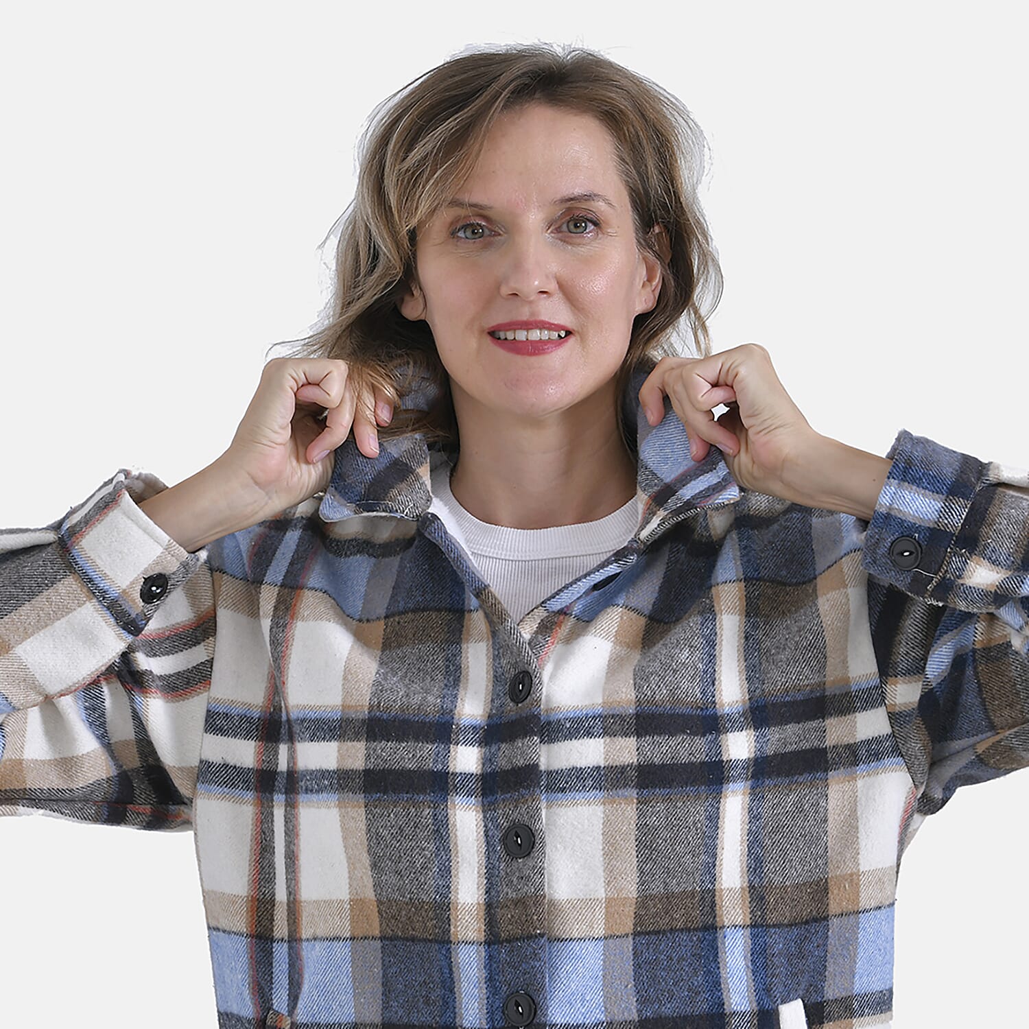 La Marey Check Fleece Shacket