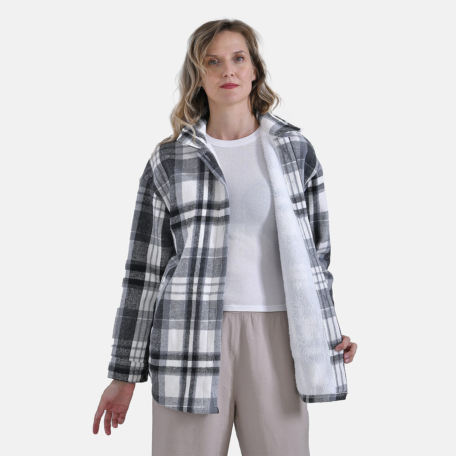 La Marey Check Fleece Shacket