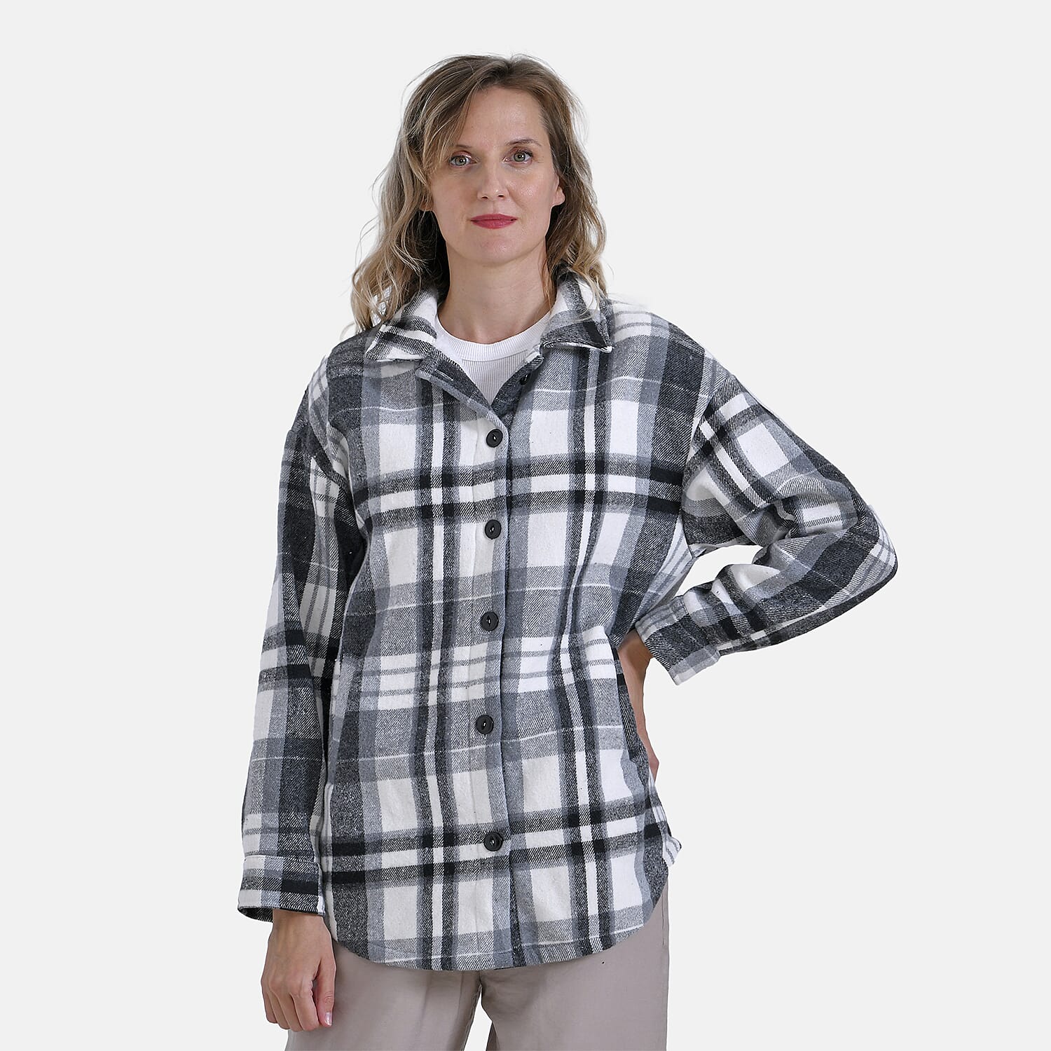 La Marey Check Fleece Shacket