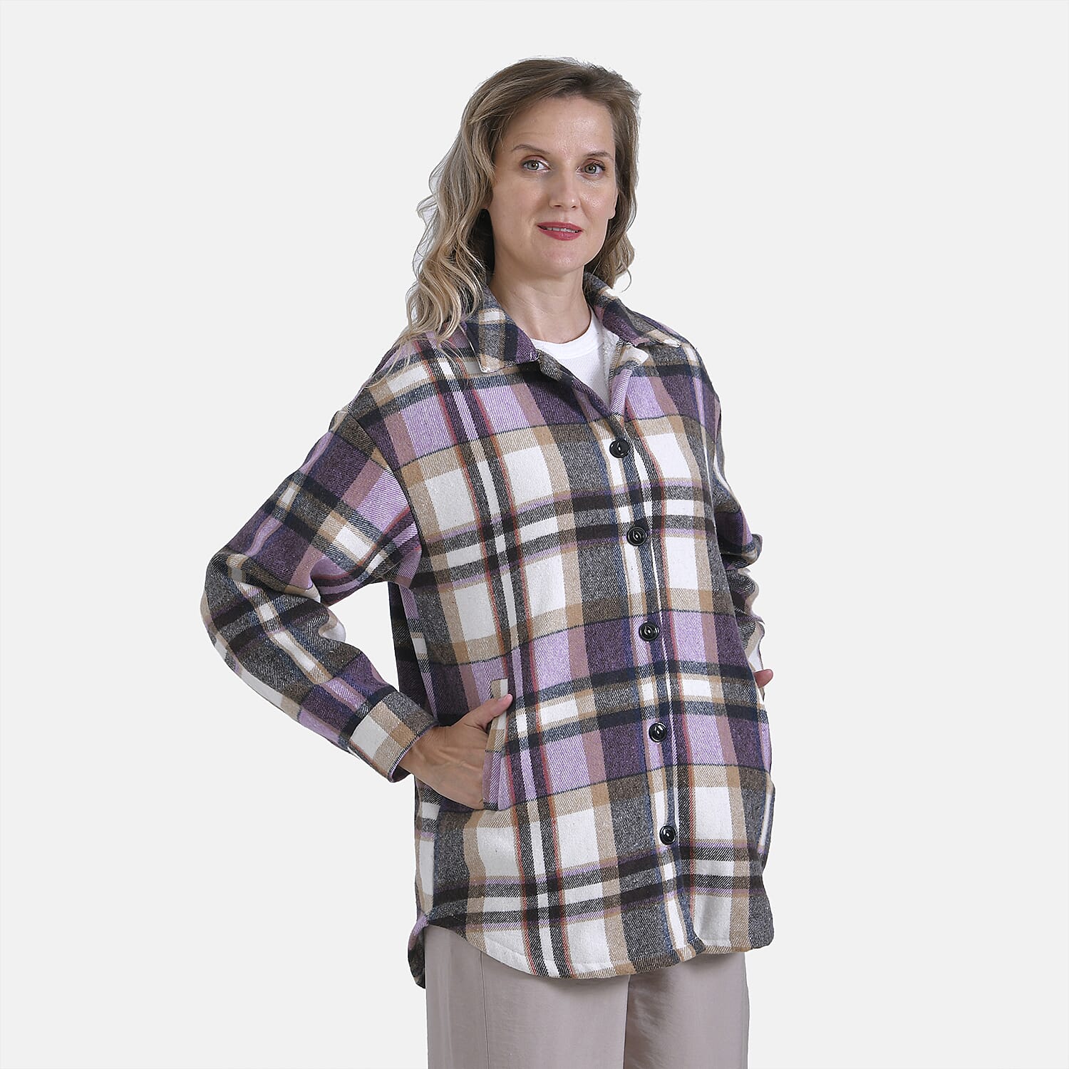 La Marey Check Fleece Shacket