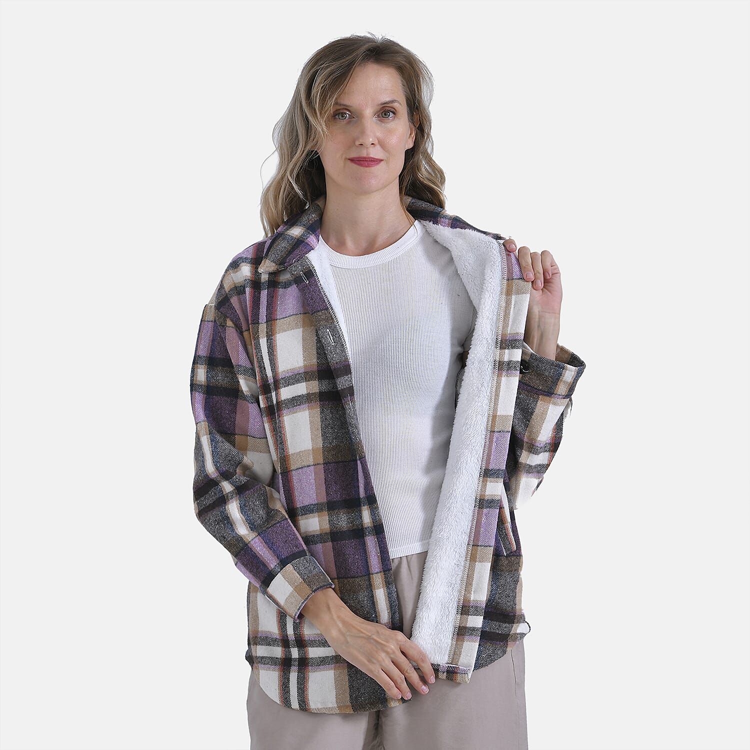 La Marey Check Fleece Shacket