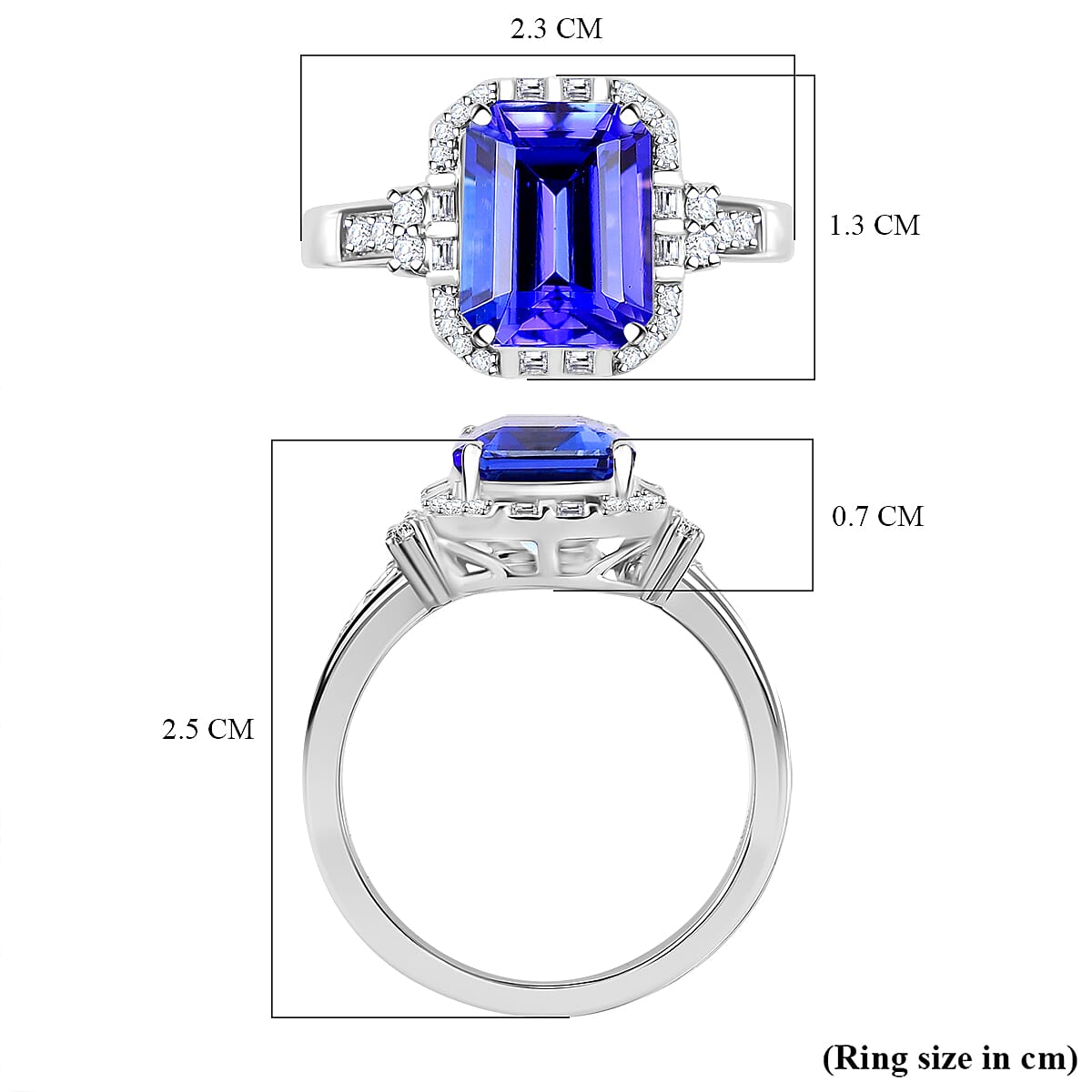 RHAPSODY 950 Platinum  AAAA  Tanzanite & Diamond  (EF-VS) Ring 3.54 ct,  Platinum Wt. 7 Gms