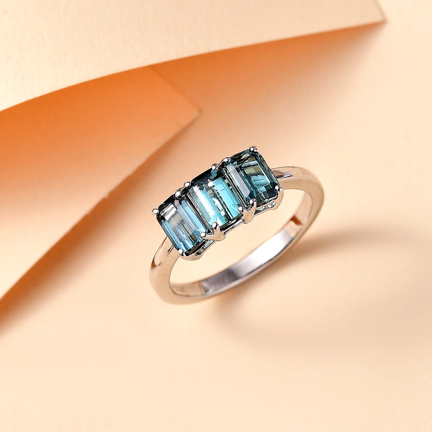 RHAPSODY 950 Platinum GSI Certified AAAA Mutuca Indicolite Trilogy Ring 1.82 Ct. Platinum Wt 4.91 Gms RHAPSODY 950 Platinum GSI Certified AAAA Mutuca Indicolite Trilogy Ring 1.82 Ct. Platinum Wt 4.91 Gms