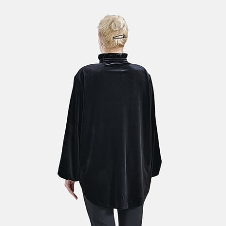 La Marey Festive Velvet Blouse (Size 8 to 10) - Black