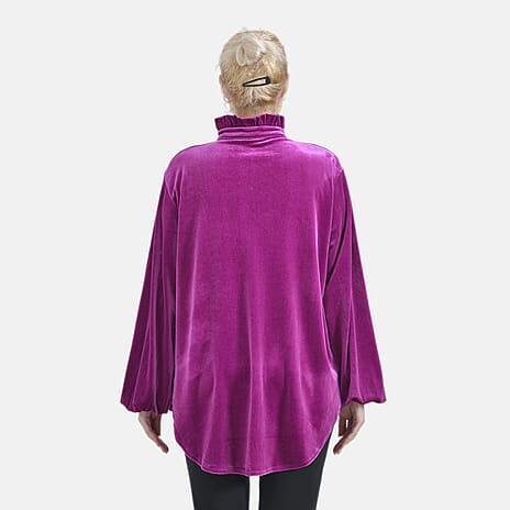 La Marey Festive Velvet Blouse (Size 20 to 22) - Purple