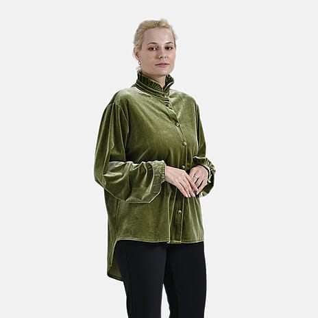 La Marey Velvet Blouse (Size M) - Green