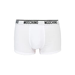 Moschino Mens Low Rise Trunk Underwear (Size XL, 40-42) - White
