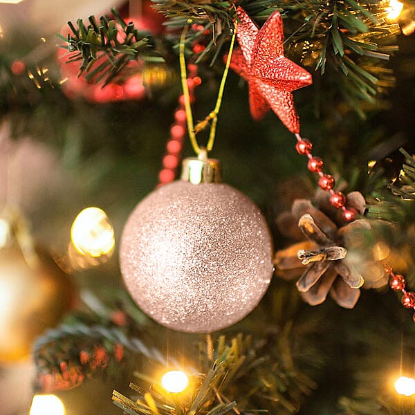 Christams Decorative Peach Baubles - (Size 8x5 Cm)