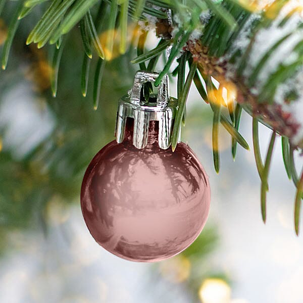 Christams Decorative Peach Baubles - (Size 8x5 Cm)