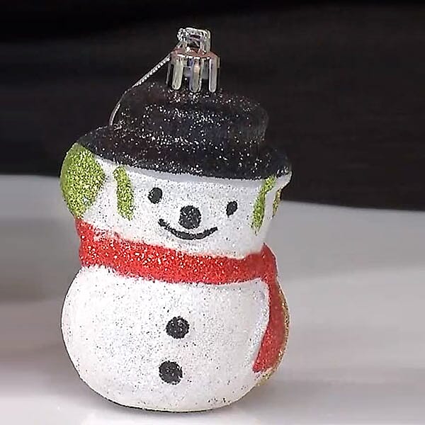 Christmas Decoration Specials- 2 Piece Glitter Snowman Baubles
