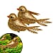 2 GLITTER CLIP BIRDS 10CM GOLD