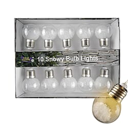 Christmas Decoration Specials- 10 Piece Glitter Snowy Light Bulbs