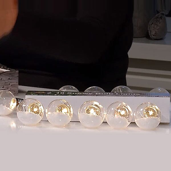 Christmas Decoration Specials- 10 Piece Glitter Light Bulbs - Snow