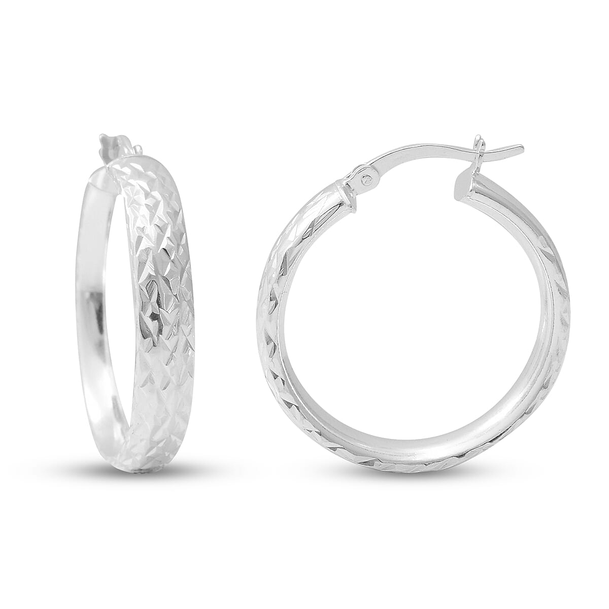 Vicenza Close Out Deal- Sterling Silver Hoop Earrings (with Clasp)