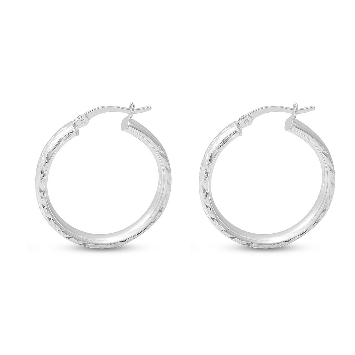 Vicenza Close Out Deal- Sterling Silver Hoop Earrings (with Clasp)