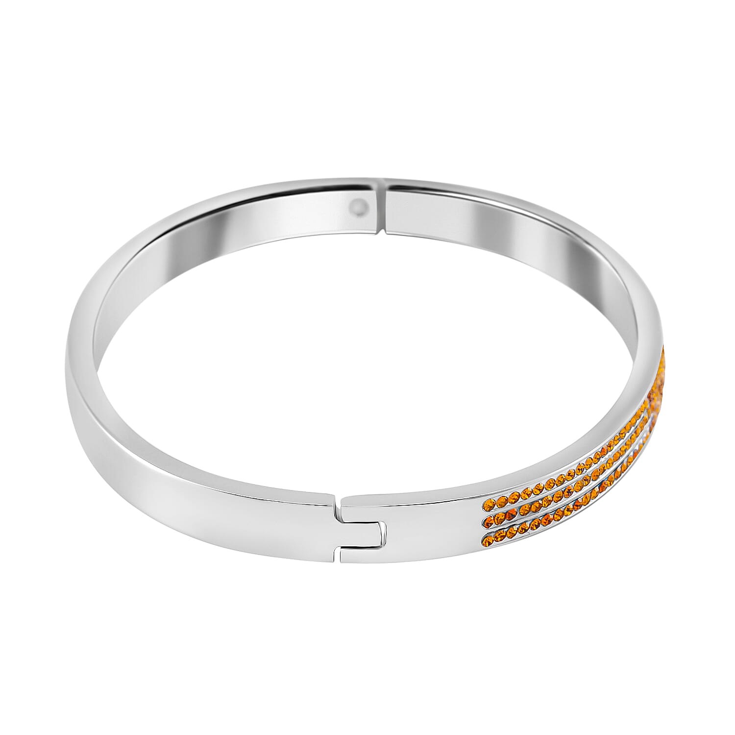 Yellow Crystal Hinged Bangle (Size 7.25)