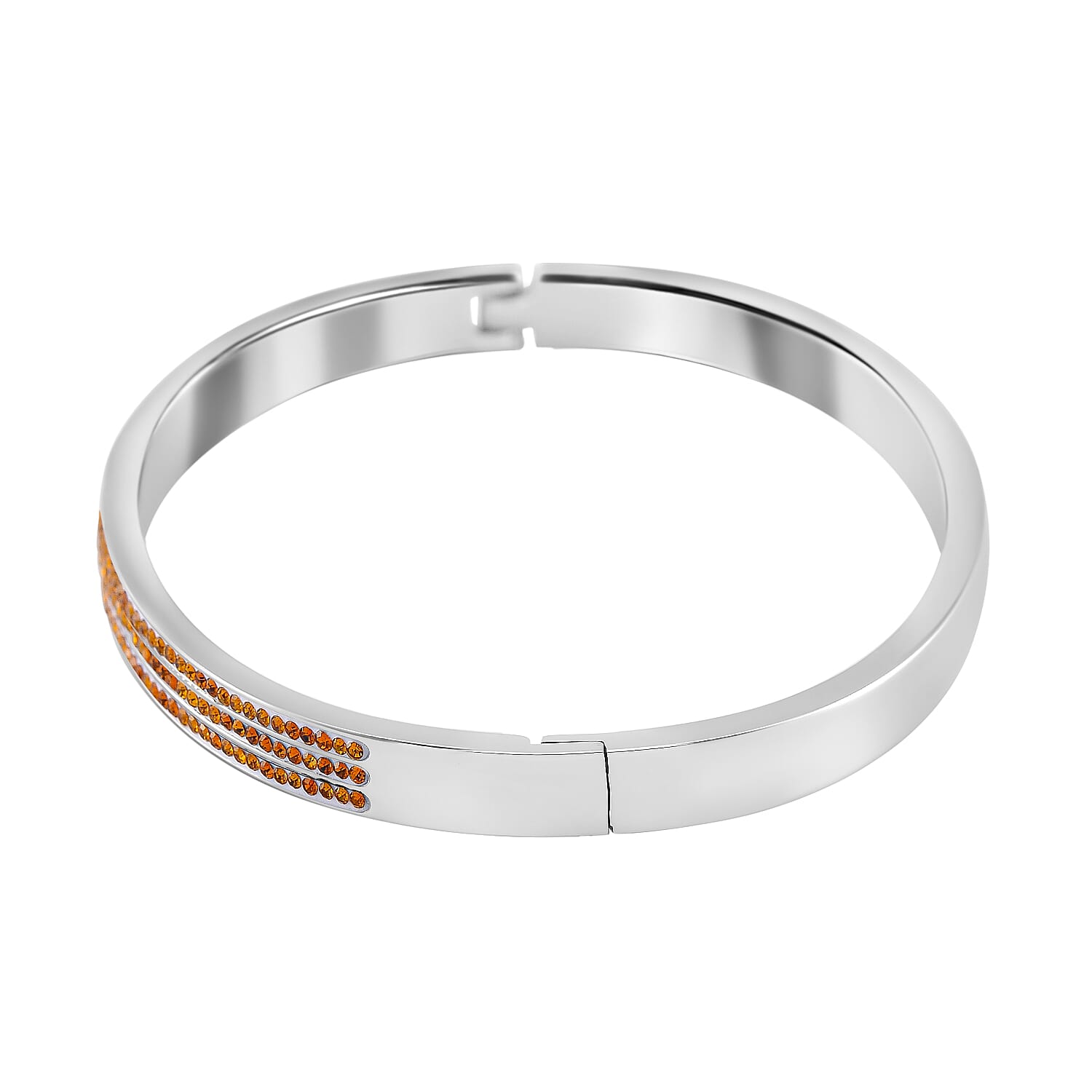 Yellow Crystal Hinged Bangle (Size 7.25)