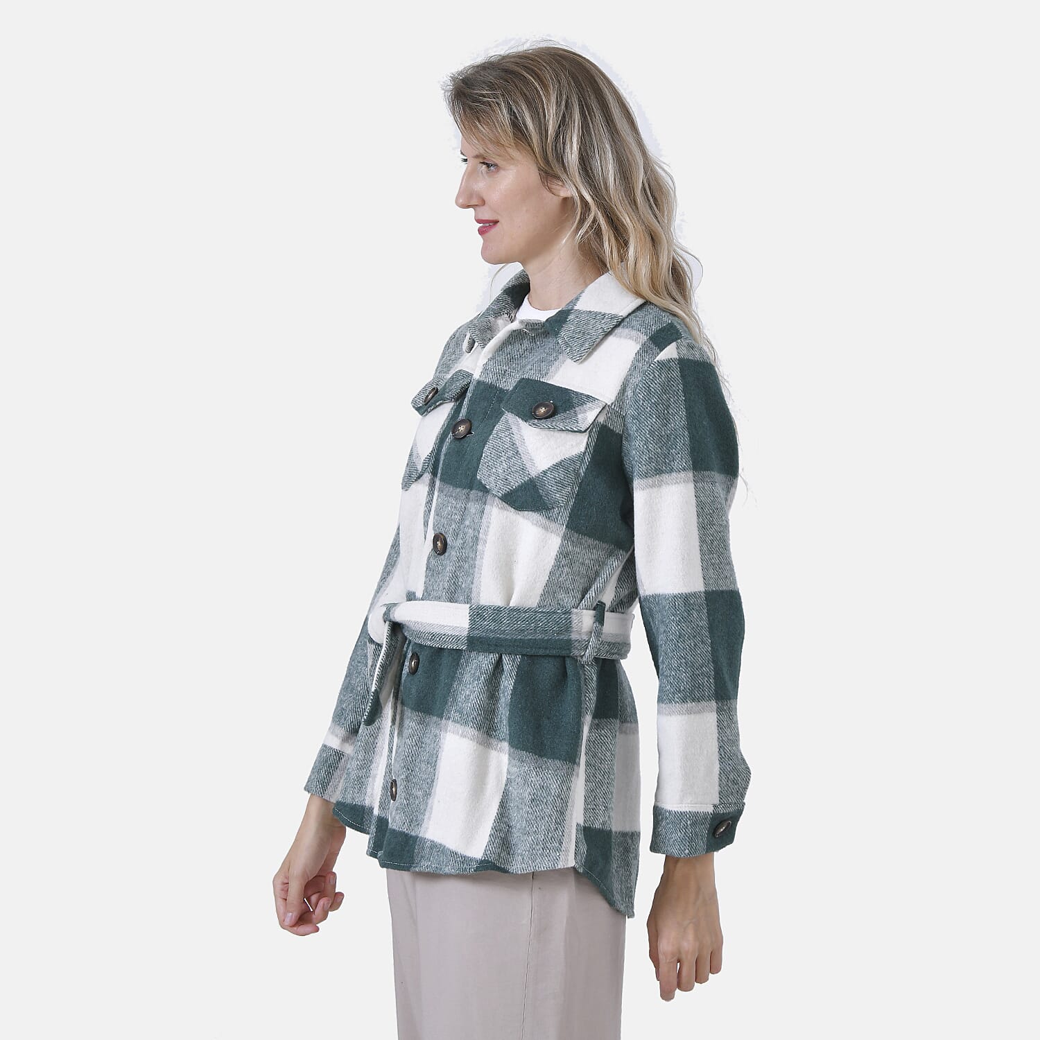  La Marey Checked Belted Winter Shirt