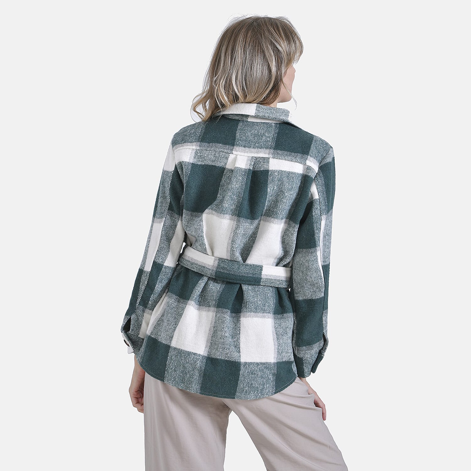  La Marey Checked Belted Winter Shirt