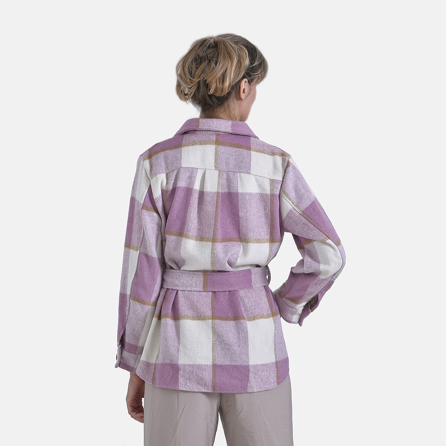 La Marey Checked Belted Winter Shirt