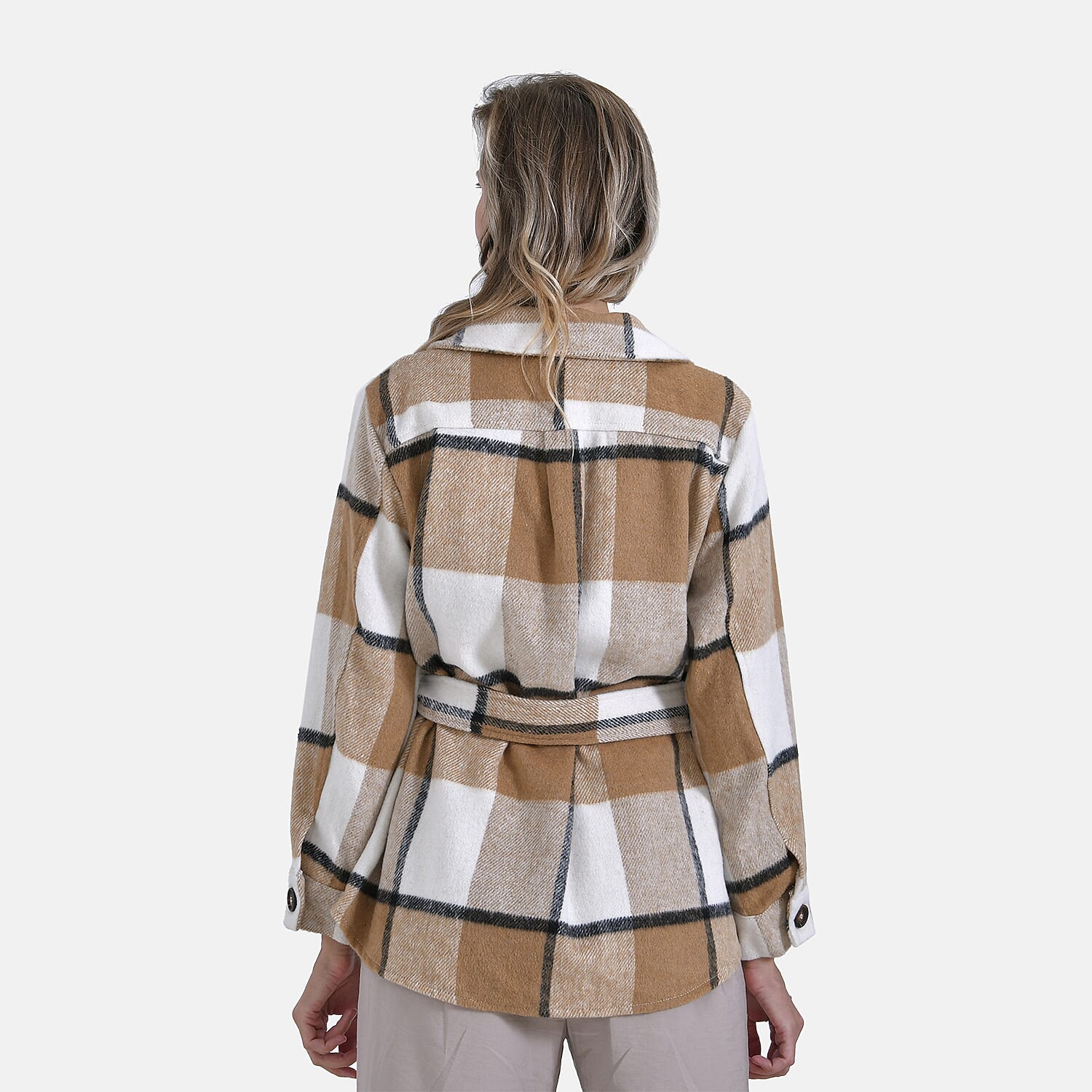  La Marey Checked Belted Winter Shirt