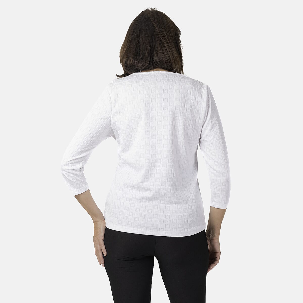 Auburn Polyester Knitted Blouse (Size 1x1 cm) - Ivory