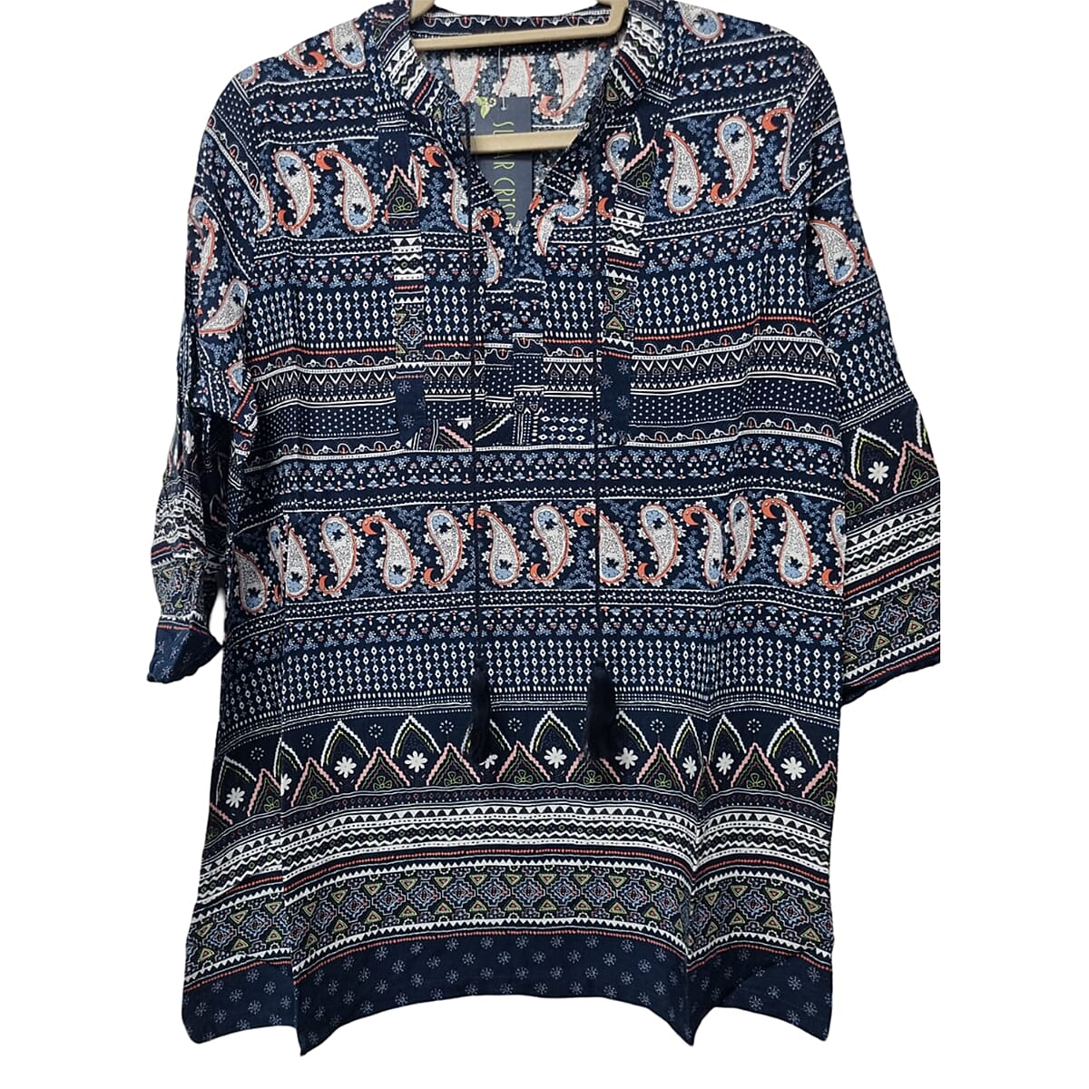 Sugar Crisp Printed Knitted Tunic (Size L) - Navy