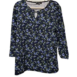 Auburn Floral Notch Neck Blouse