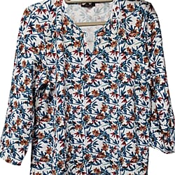 Auburn Floral Notch Neck Blouse