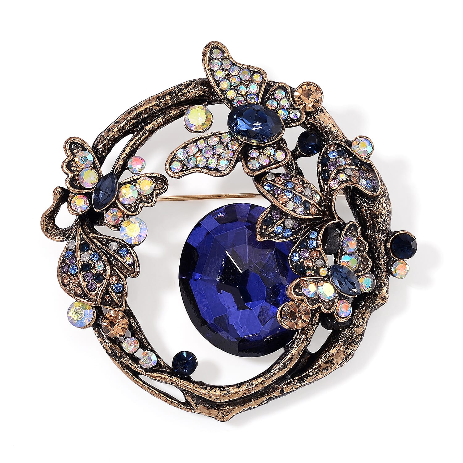 Multi Color Crystal butterfly Brooch