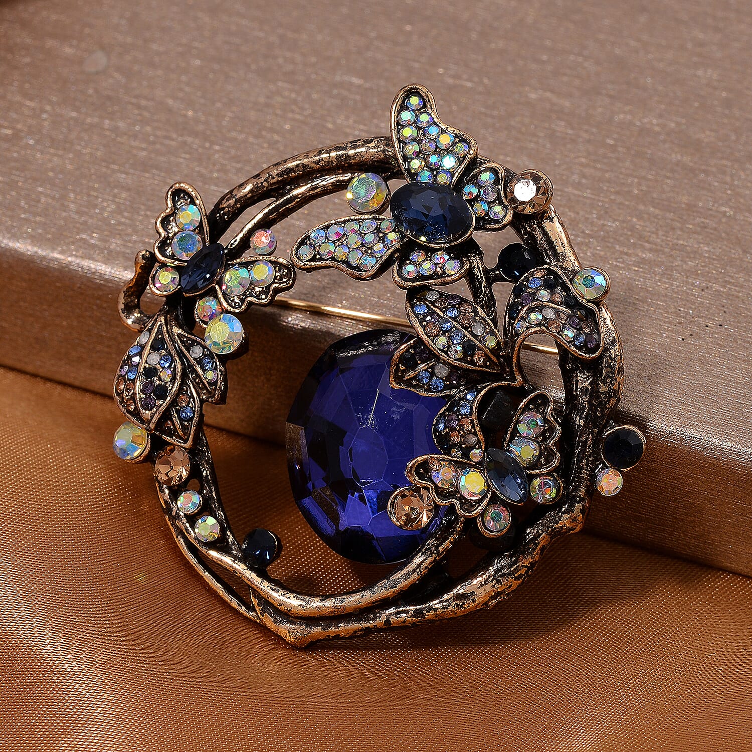 Multi Color Crystal butterfly Brooch