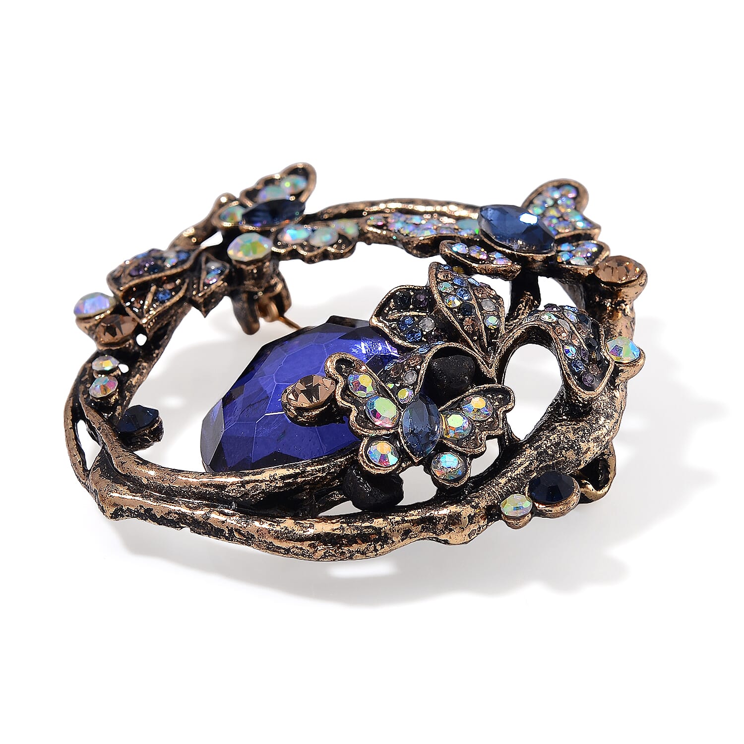 Multi Color Crystal butterfly Brooch