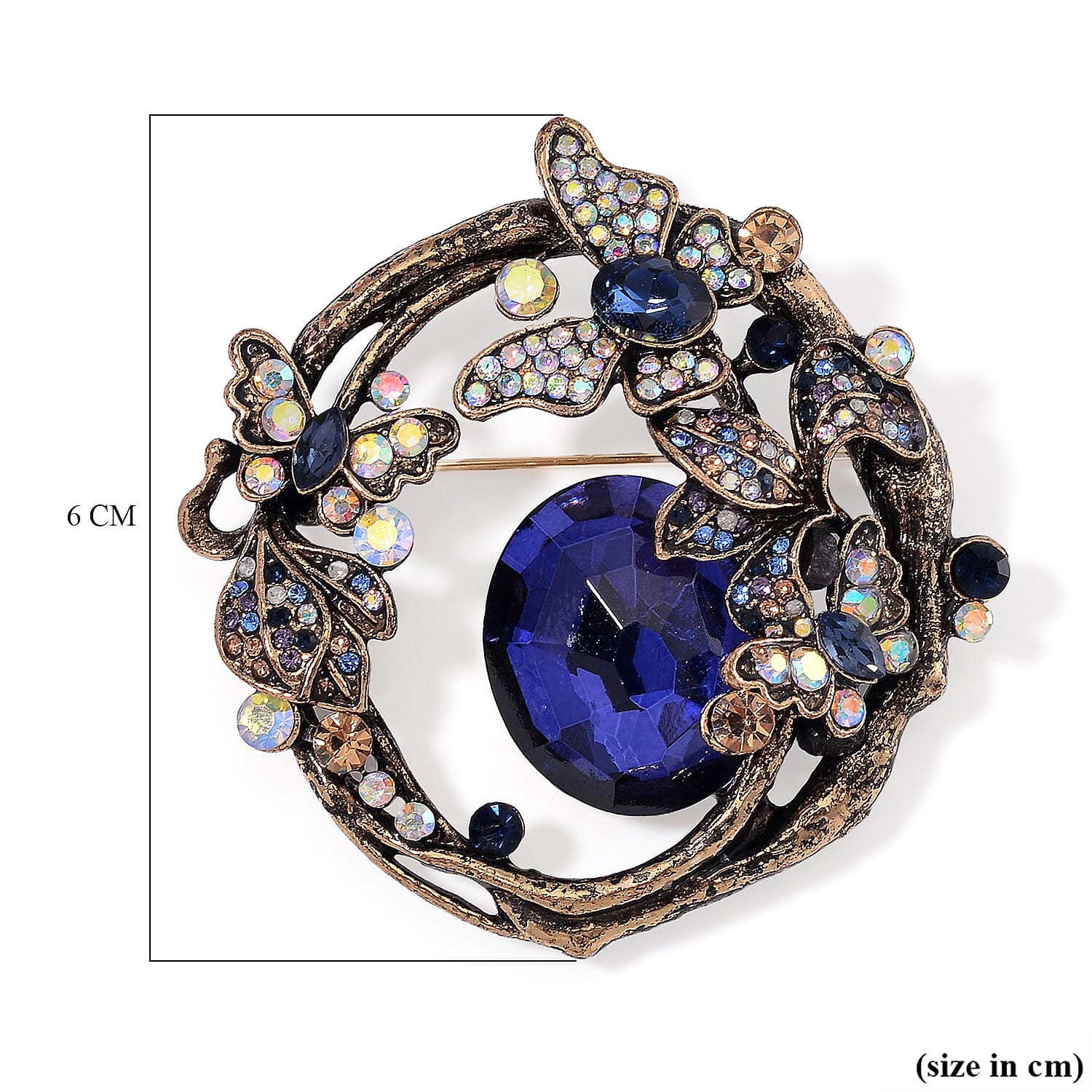 Multi Color Crystal butterfly Brooch