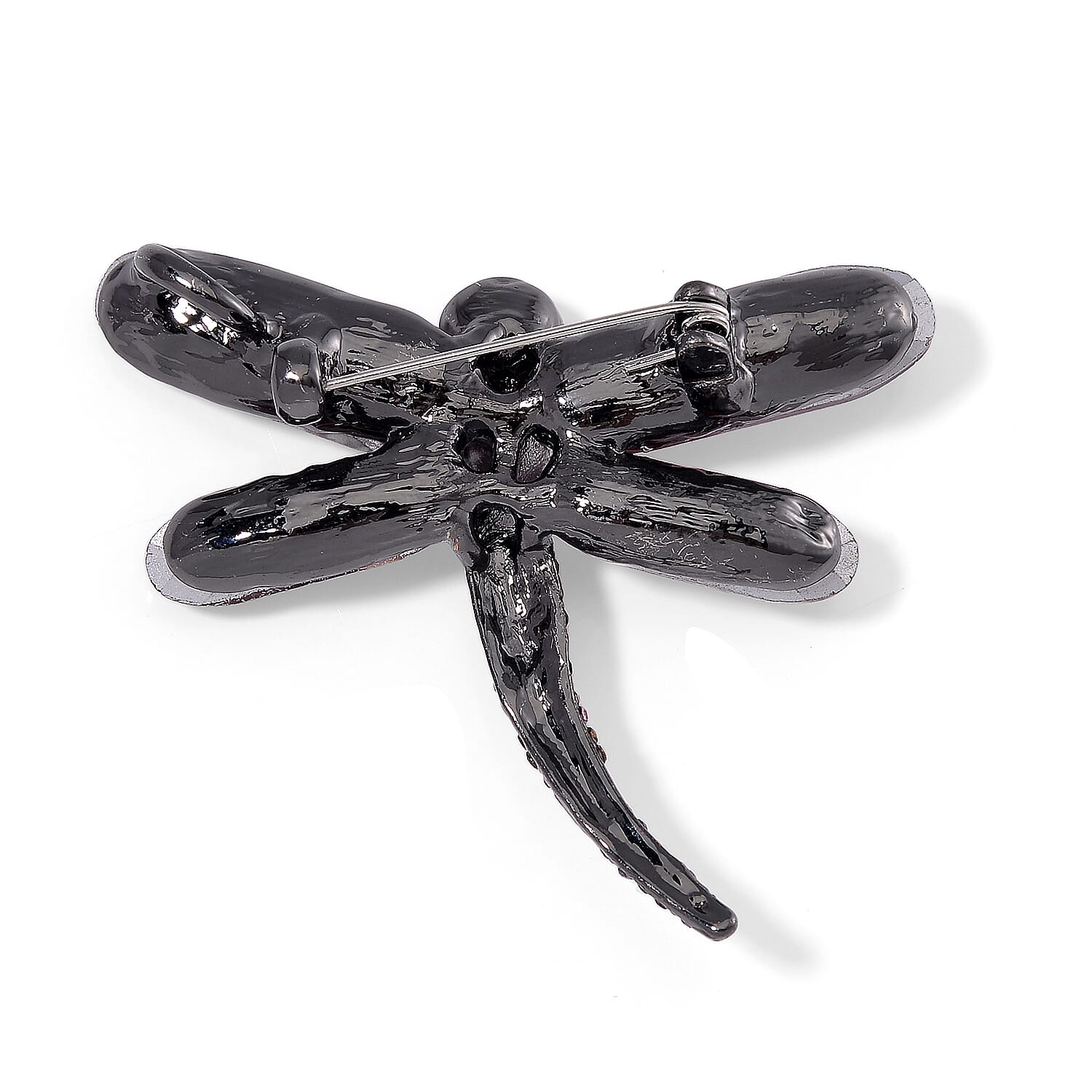 Burgundy Crystal and  Pink Crystal Dragonfly Brooch