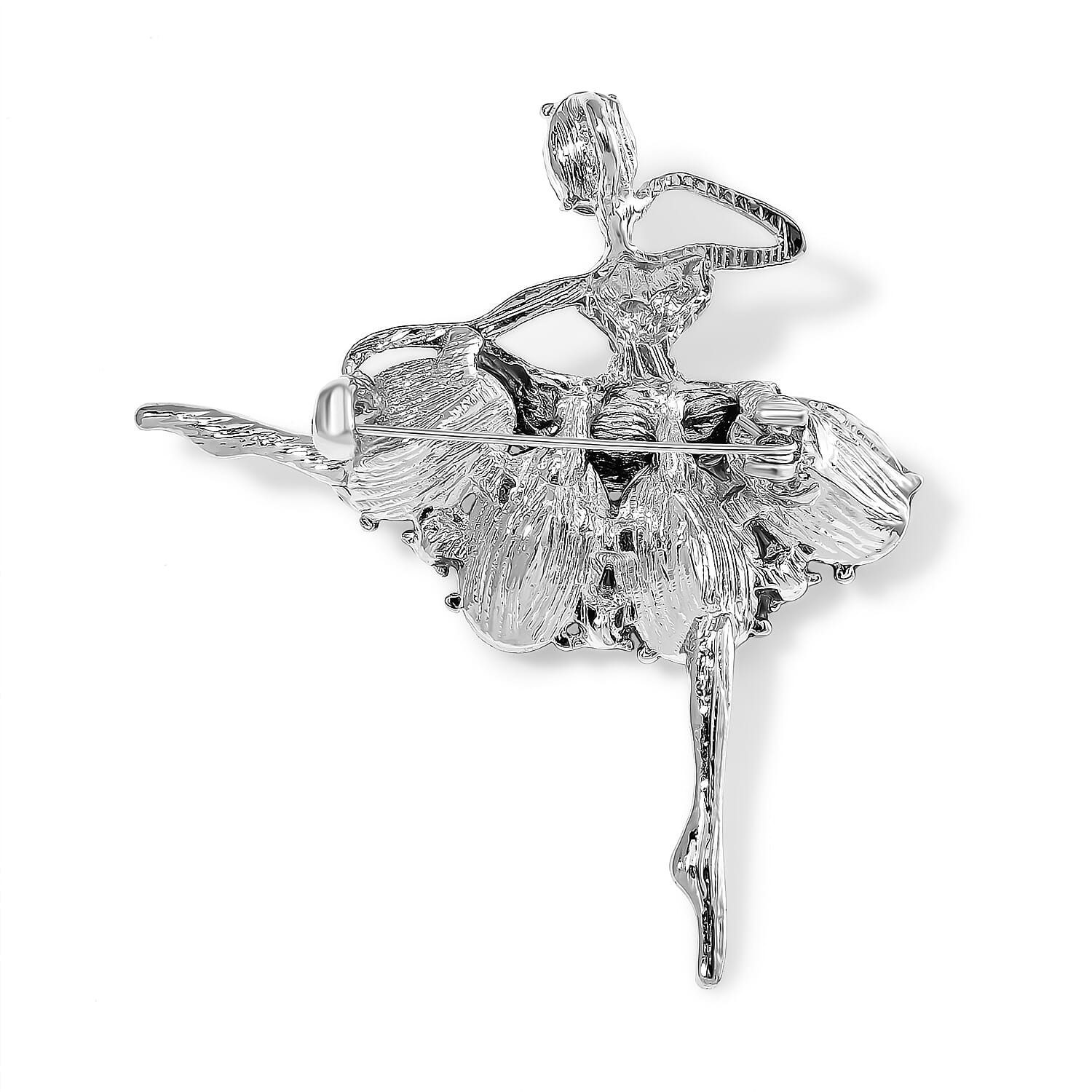 White & Blue Crystal Ballerina Brooch