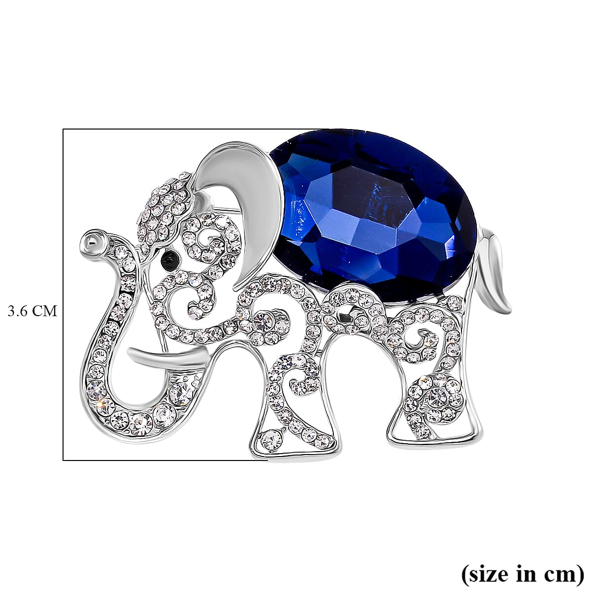 Multi Colour Crystal Elephant Brooch