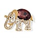 Multi Colour Crystal Elephant Brooch