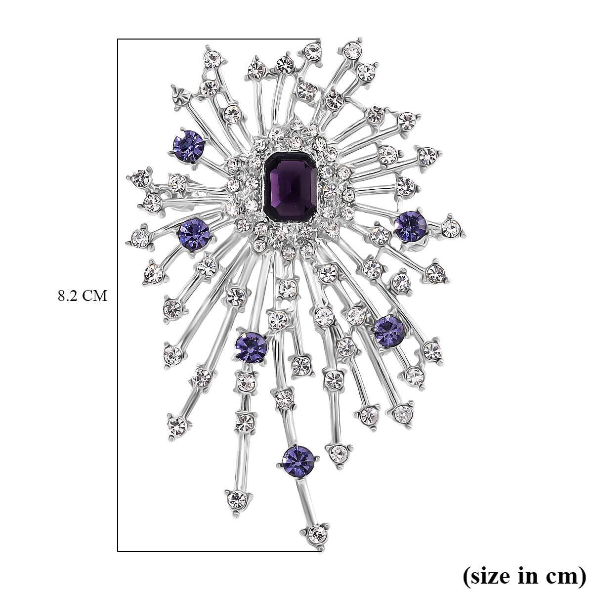 White Crystal ,Purple Crystal  Brooch