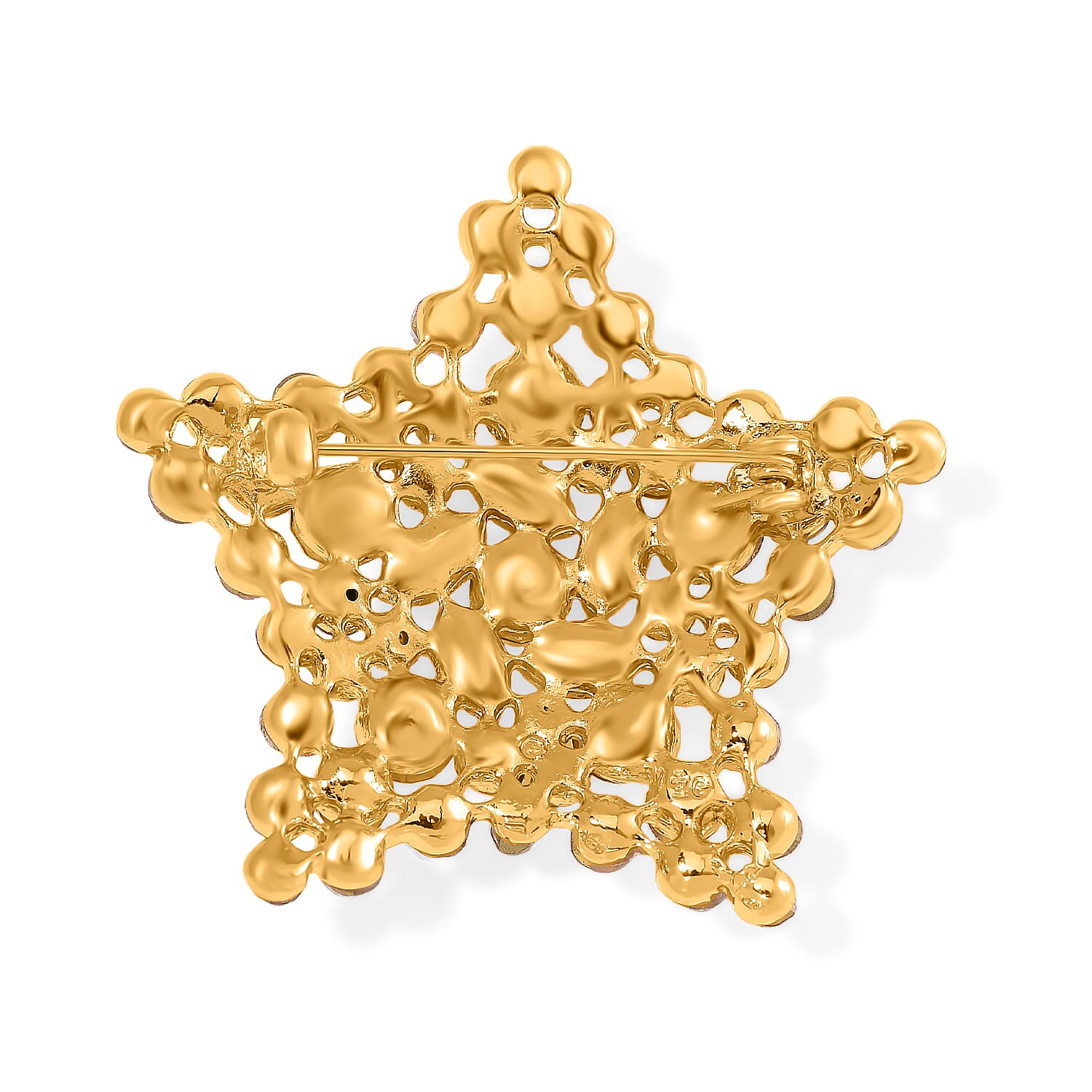 White Crystal Star Brooch