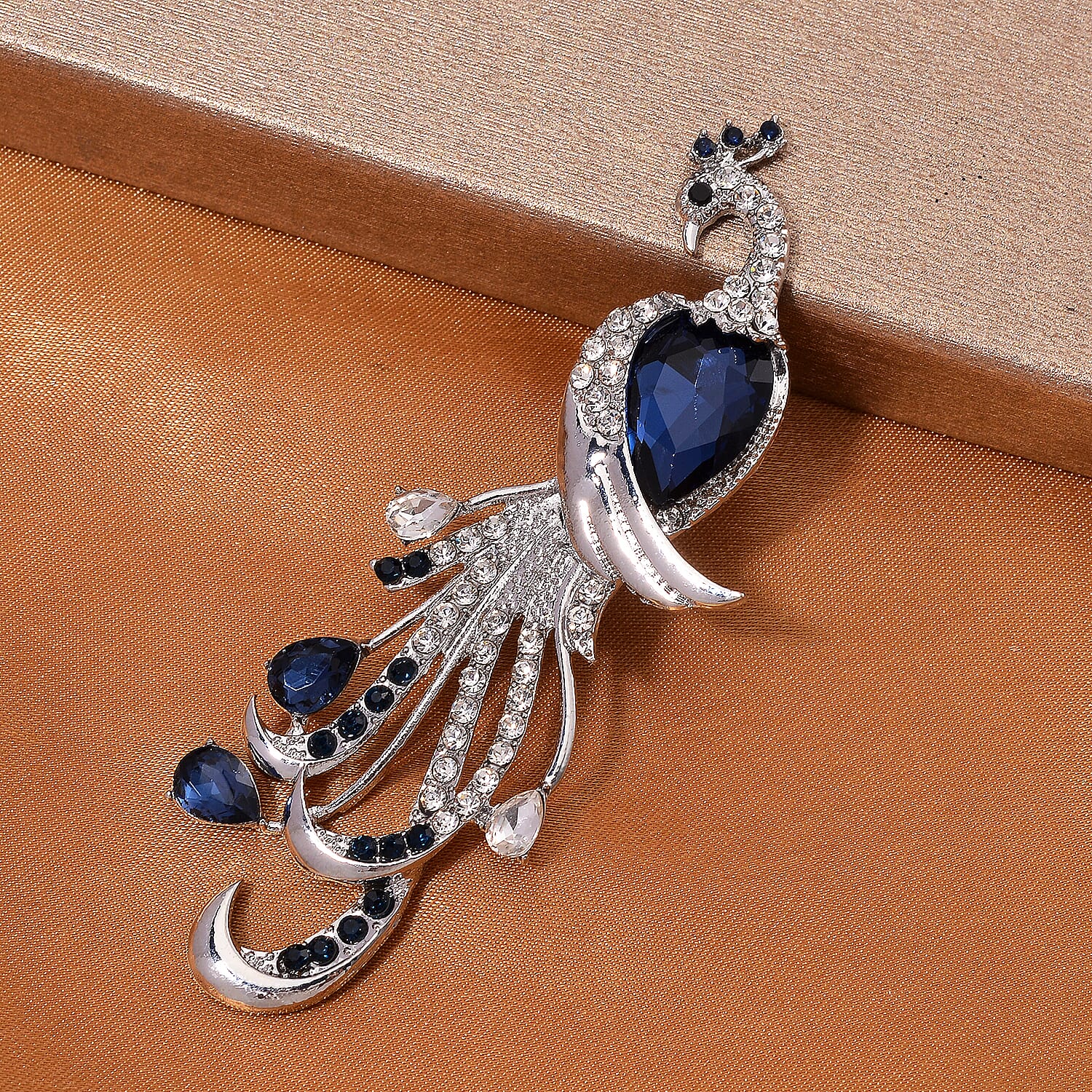 Peacock Crystal Brooch