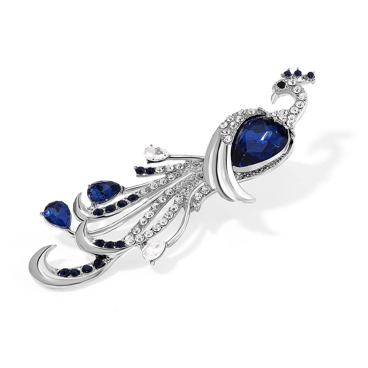 Peacock Crystal Brooch