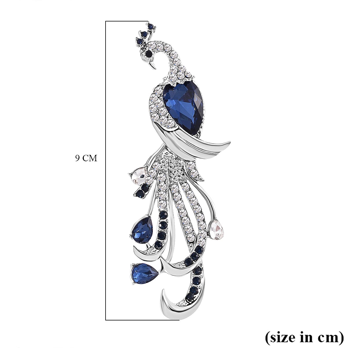 Peacock Crystal Brooch