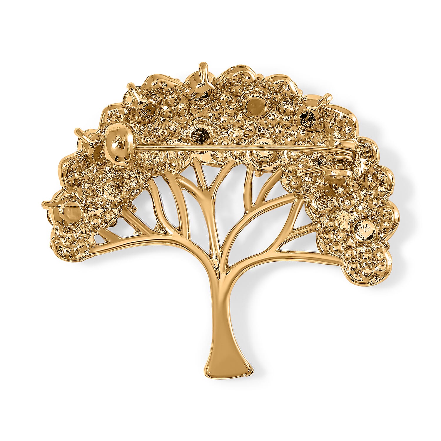 White & Green Crystal Tree Brooch