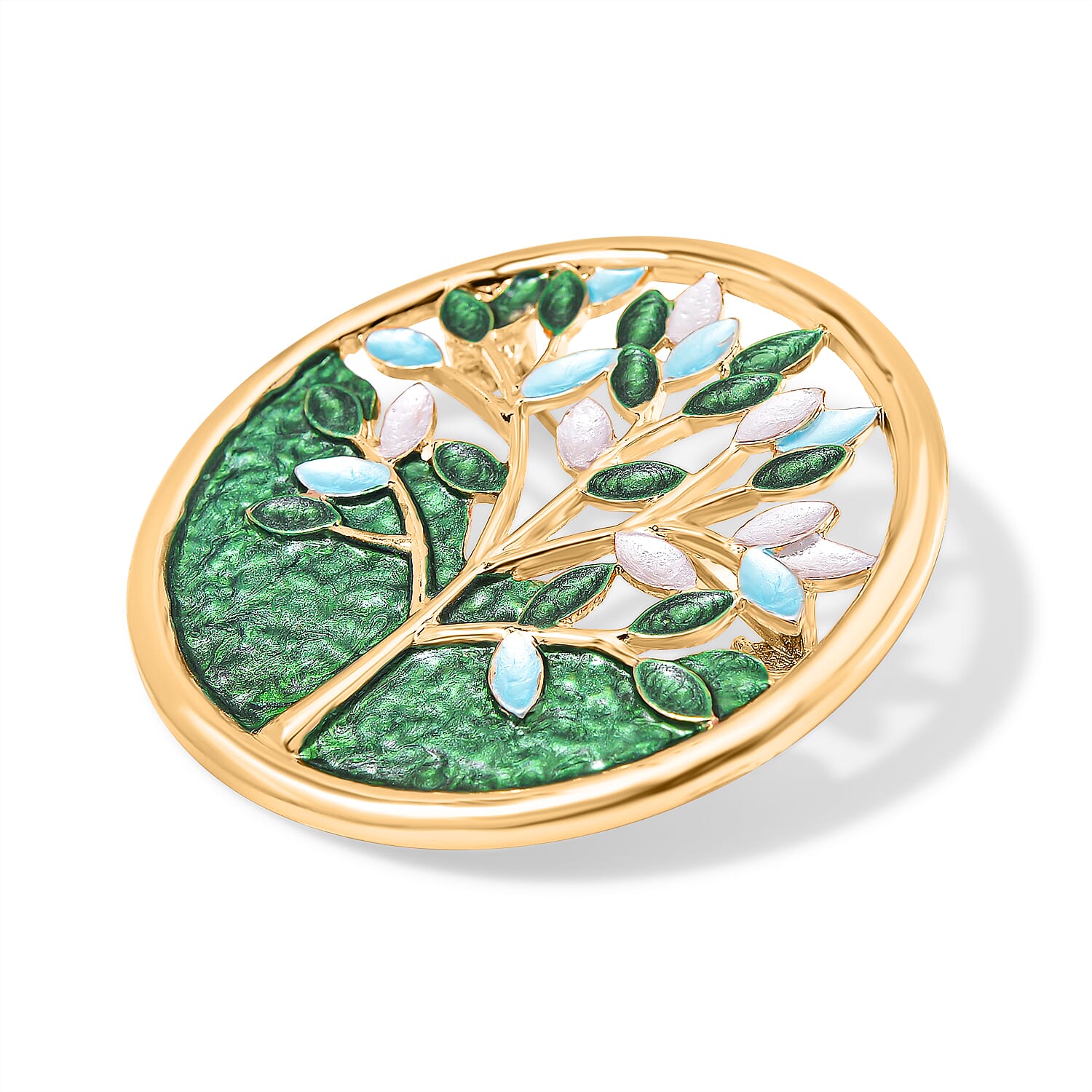 Tree Brooch in Gold Tone
